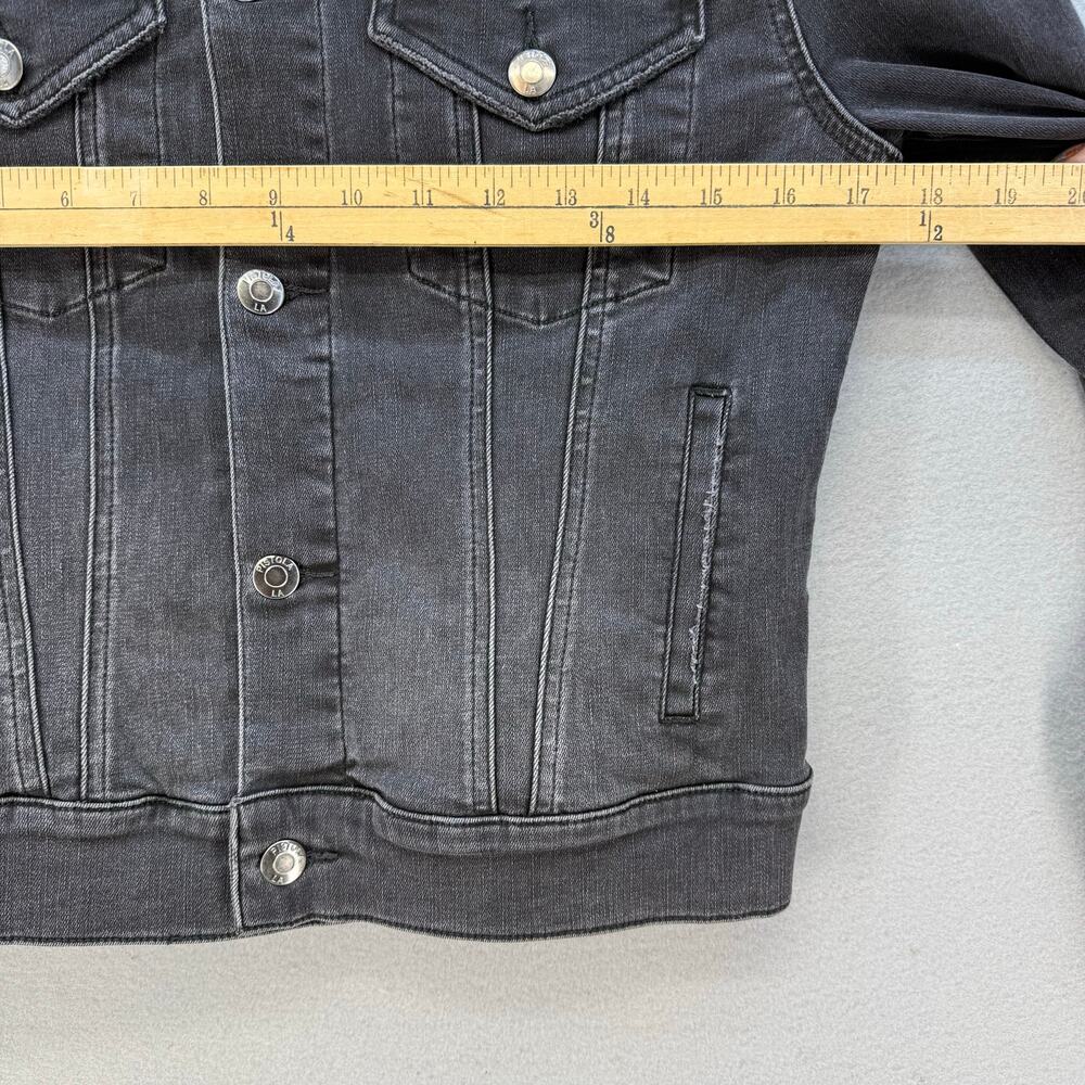 Pistola Denim Jacket Womens Small Black Moto Trucker Jean Jacket Goth NWOT - Picture 9 of 10